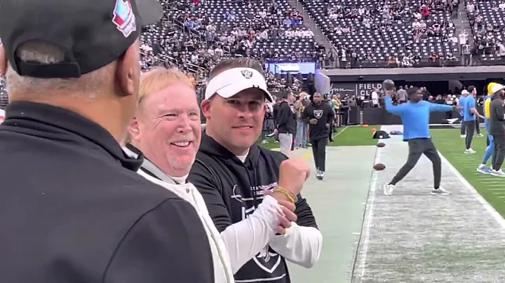 Raiders Mark Davis and Josh McDaniels before game ...