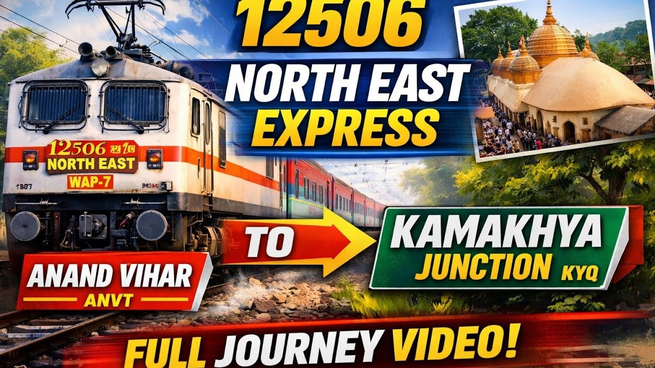 🚆 12506 North East Express – Anand Vihar Terminal (ANVT) to Kamakhya Junction (KYQ) 🚆