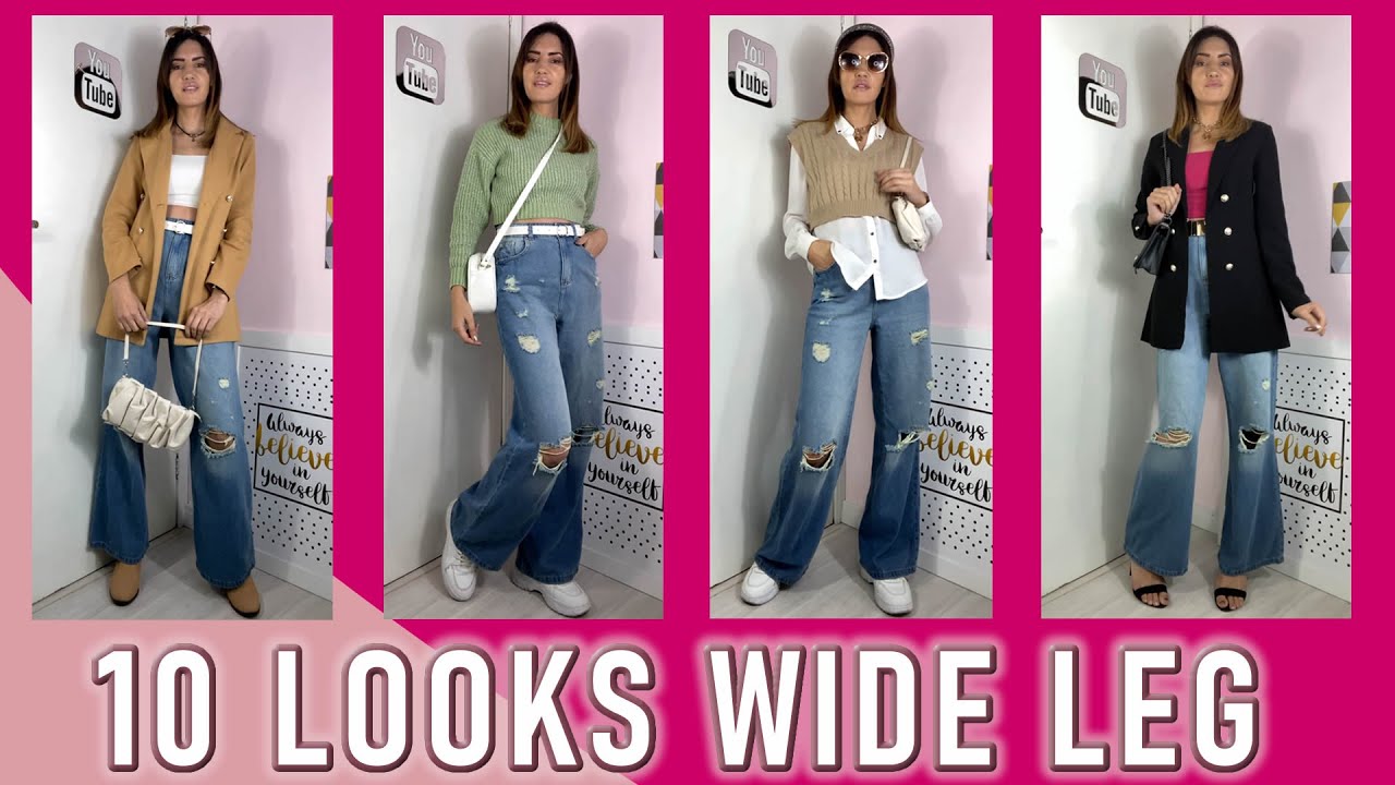 WIDE LEG, 10 ideias de looks com calça WIDE LEG JEANS, como usar WIDE ...