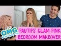 Paula Galindo aka PauTips’ Glam Pink Bedroom Makeover! | OMG We're Coming Over
