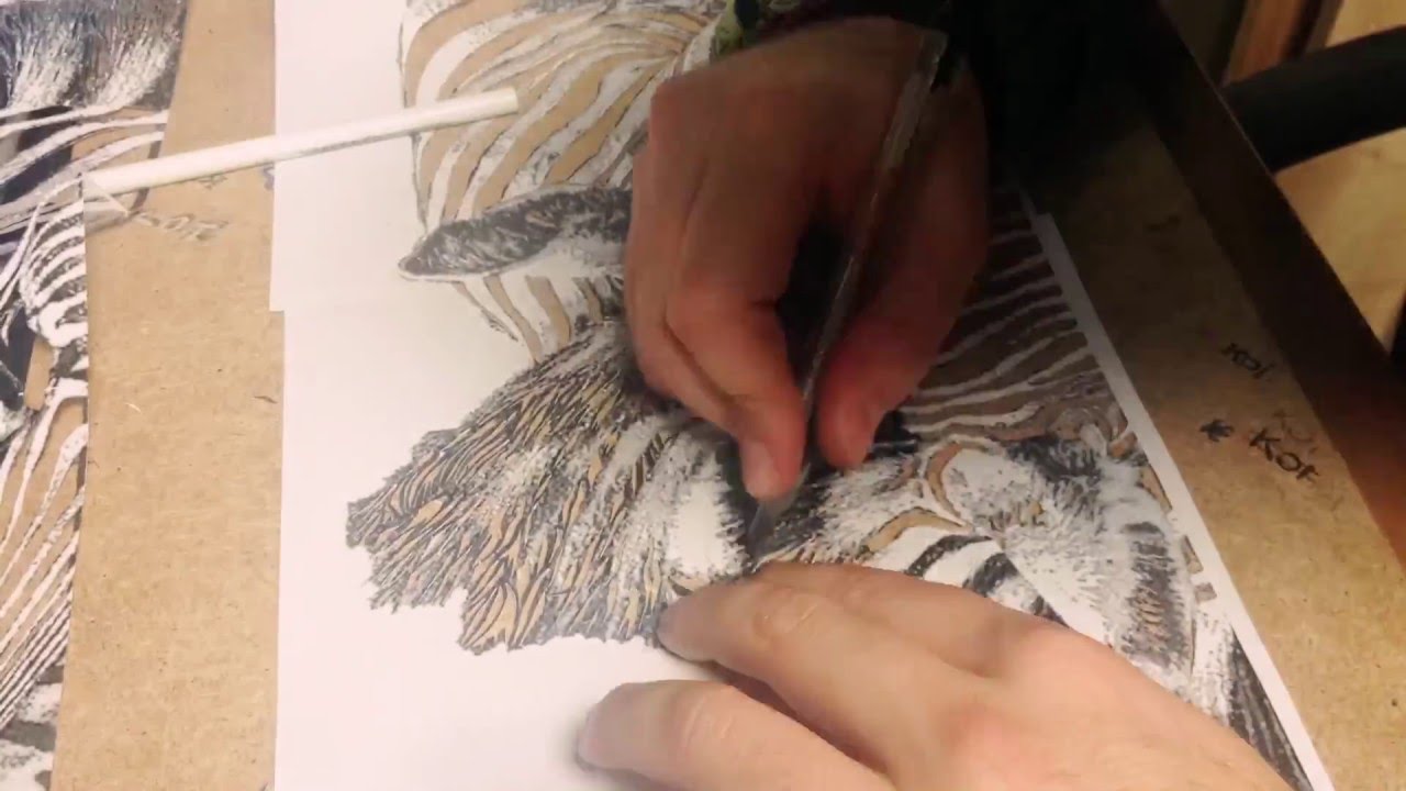 Making zebra stencil - cutting by KOI