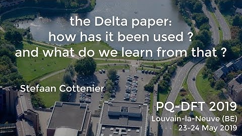 1.1 : use of the Delta paper (S. Cottenier)