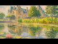 French Chateau Garden Impressionist Painting | 4K Art for TV Screensaver 3 Hours