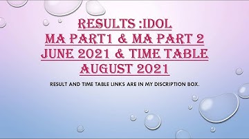 IDOL Mumbai University Results and Time table updates August, 2021