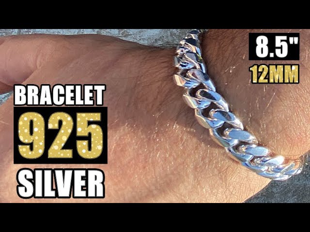 Silver 8mm Cuban Link Bracelet 8 inches