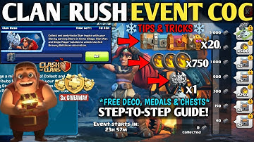 🚨🧊NEW CLAN RUSH EVENT in Clash of Clans - Claim Free Deco, Chests And Ember Medals Reward Guide!✅