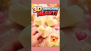 Easy 3D Origami Heart 💛 In 30 Seconds! #shorts