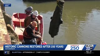 Restored Revolutionary War cannons found in Savannah River set to return to the Hostess City
