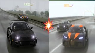 supra vs bugatti  car racing  | speed 700 k.m☠️