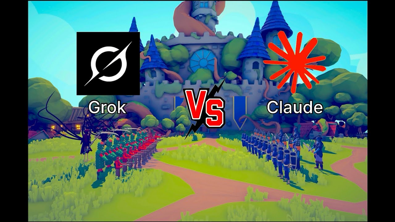GROK AI against CLAUDE AI in totally accurate battle simulator | tabs part 64