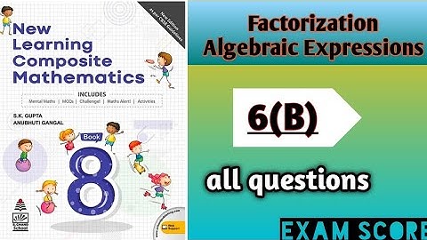 Factorisation Algebraic Expressions class-8 New learning Composite Maths|Self Practice-6B|| #skgupta