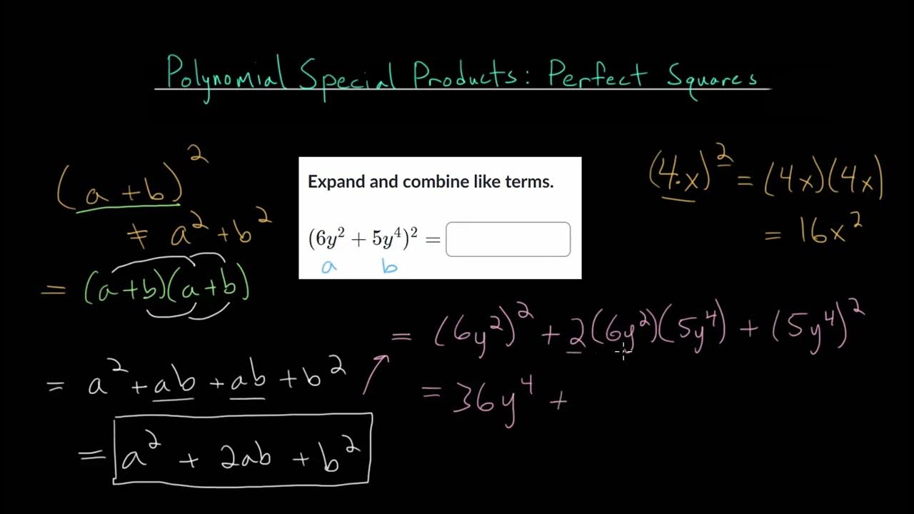 Polynomial Special Products Perfect Square YouTube
