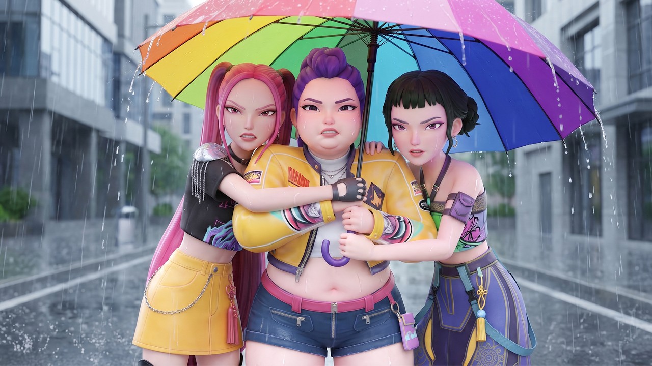 Rumi Fat Daily Life: SHARING AN UMBRELLA ON A RAIN DAY ☔🌧️ Kpop Demon ...