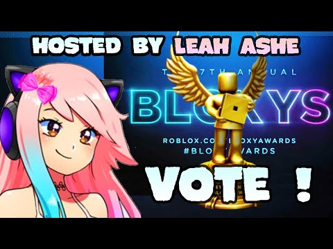 How To Vote For The Bloxys Official Update The Bloxy Awards Hosted By Leah Ashe Free Tickets Youtube - roblox bloxy awards vote