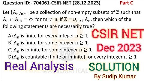 CSIR NET December 2023 Real Analysis Solution | Csir Net Dec 2023 Mathematics Solution | Q ID 704061