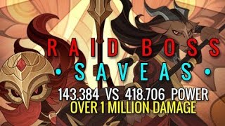 1v5 ONE MILLION  DAMAGE -- RAID BOSS SAVEAS | AFK Arena