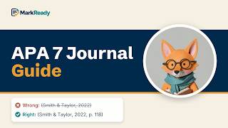 How to reference a journal article in APA 7th edition