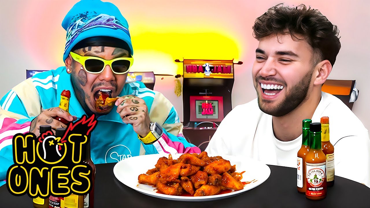 6ix9ine выставляет напоказ все напоказ в Hot Ones!!