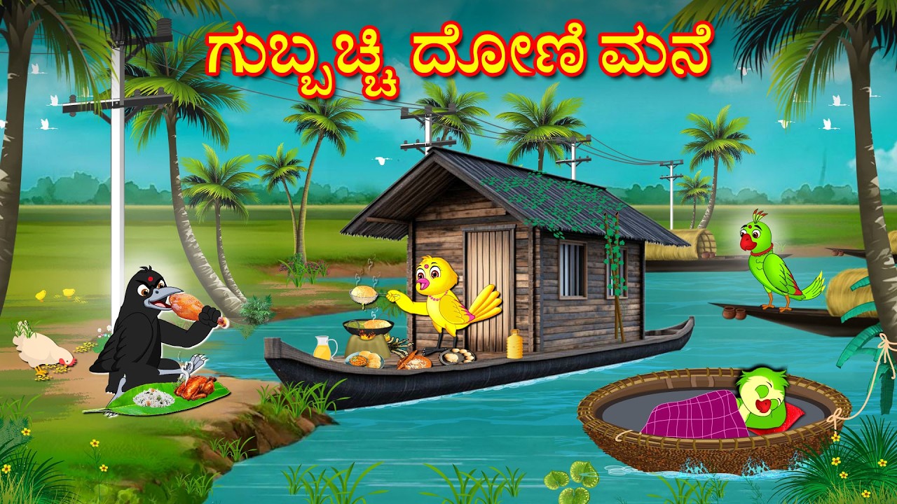 BIRDS BOAT HOUSES STORY | KANNADA STORIES  | MORAL STORIES IN KANNADA | BUJJI BIRDS TV