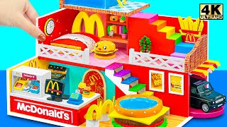 How To Make McDonald's Miniature House with Bedroom, Kitchen, DIY Burger Pool from Cardboard, Clay