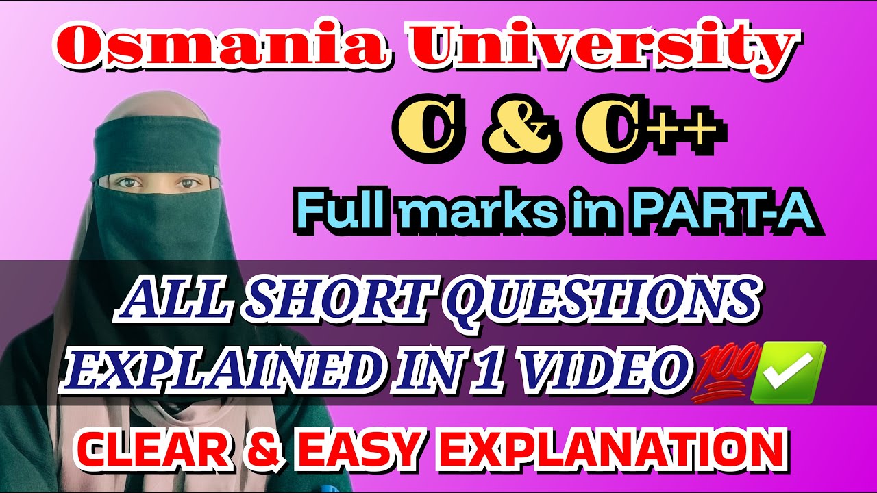 💥All short questions & answers explaination C & C++💯📌 C and C++ Full ...