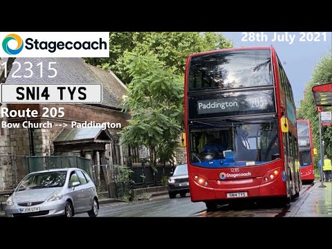 Stagecoach London: 12315 on Route 205 to Paddington (UK Bus Timelapse #24)