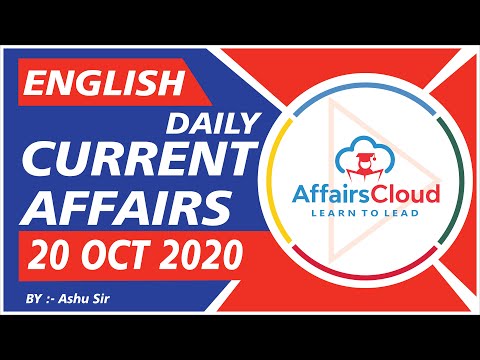 Current Affairs 20 October 2020 English | Current Affairs | AffairsCloud Today for All Exams