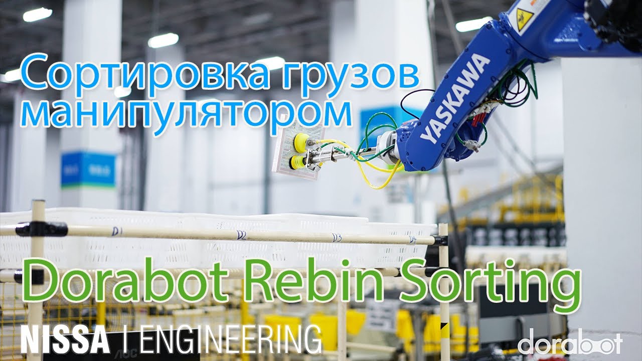 Сортировка по лоткам манипулятором Dorabot Rebin - YouTube
