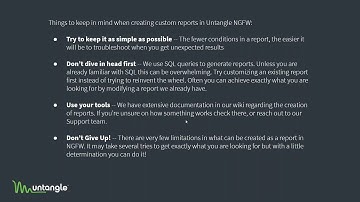 Untangle Tech Talk: DIY Create your own report