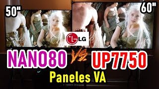 LG NANO80 vs LG UP7750 Smart TVs con Paneles VA ¿Cuál tiene menos Clouding?
