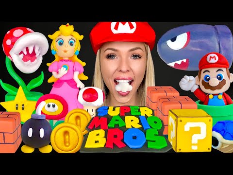 ASMR SUPER MARIO BROS MUKBANG, Rice Crispy Piranha Plant, Sugar Cookies, Bullet Bill Dessert 먹방