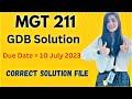 MGT211 GDB Solution 2023 Spring 2023 |Correct Solution File|