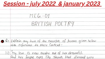 MEG 01 Solved Assignment 2022-23| MEG 01 SOLVED HANDWRITTEN ASSIGNMENT 2022-23| MEG 01 pdf | 2022-23