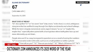 🚨 Dictionary.com’s 2025 Word of the Year Is… “67”? 😳📚