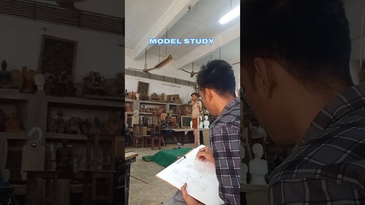 Model Study in college | Model Study | Sketch of model | sketching  