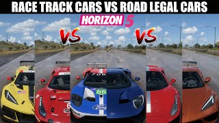 ARE RACE TRACK CARS FASTER IN DRAGS??? RACE TRACK CARS VS ROAD CARS ULTIMATE FORZA HORIZON 5 BATTLE