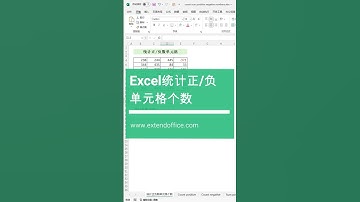 在Excel中统计正负数单元格个数 #excel