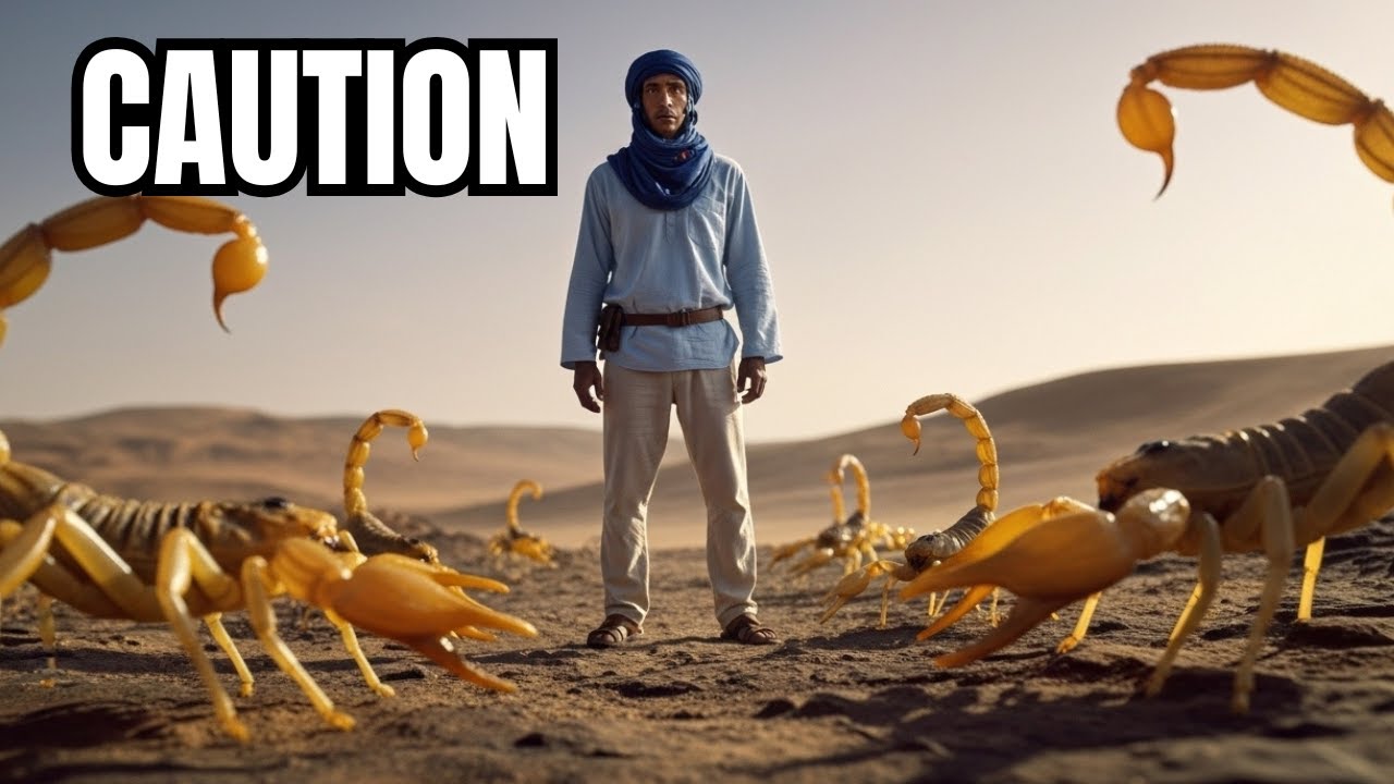 Арабский специалист по выживанию учит, как спастись от самого опасного пустынного скорпиона.