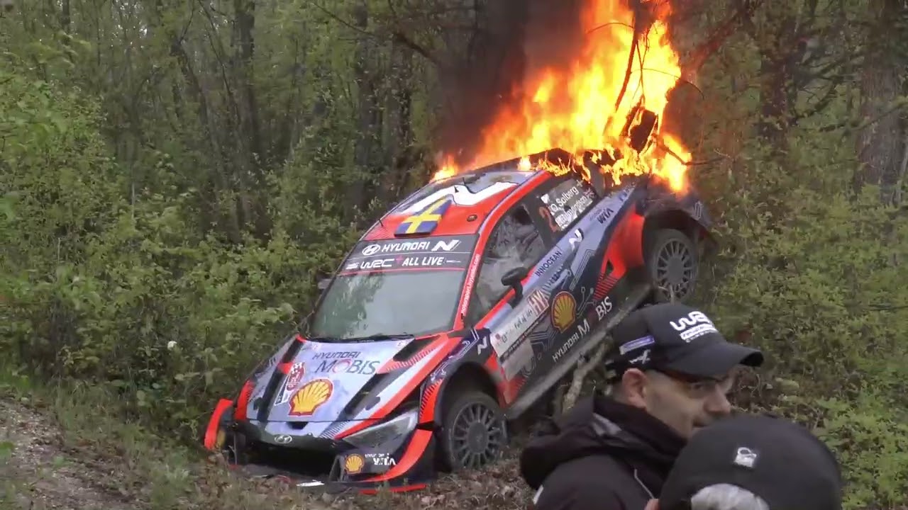 WRC Chorvatsko 2022  Gryazin, Solberg crash