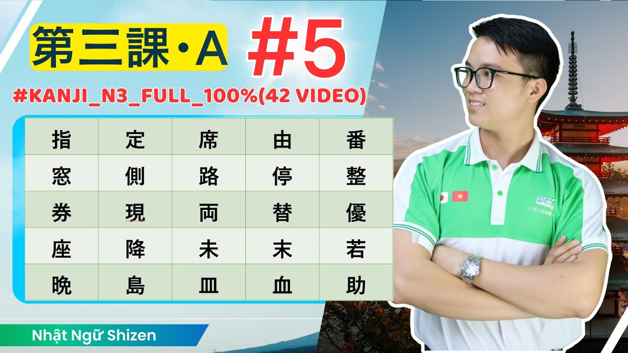 KANJI N3 FULL 100% - GIẢI THÍCH CHI TIẾT 