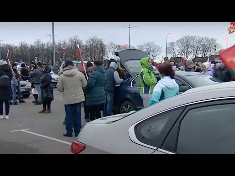 Из Минска в Жировичи: автопробег "За единую Беларусь!" снова собрал патриотов страны. Панорама