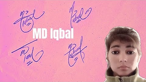 MD Iqbal name signature style with arooj
