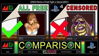 [😈] Final Fight (Sega Genesis vs PlayStation 4) Side by Side Comparison - Dual Longplay @vcdecide