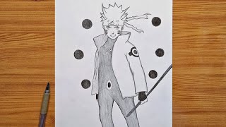How to draw Naruto Six Paths full body | Naruto Six Paths step by step | easy anime tutorial screenshot 5