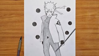 How to draw Naruto Six Paths full body | Naruto Six Paths step by step | easy anime tutorial