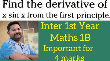 Derivative of x sinx from the first principle in telugu@maths naresh eclass