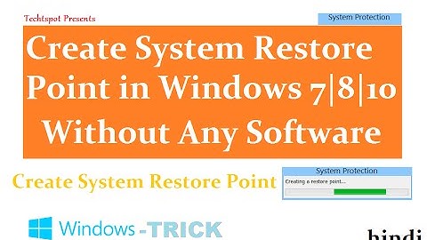 How To Create Restore Point in Windows 7 8.1 10 - Hindi Urdu