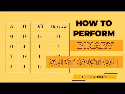 Binary Subtraction | How To Perform Binary Subtraction | Tupe Tutorials