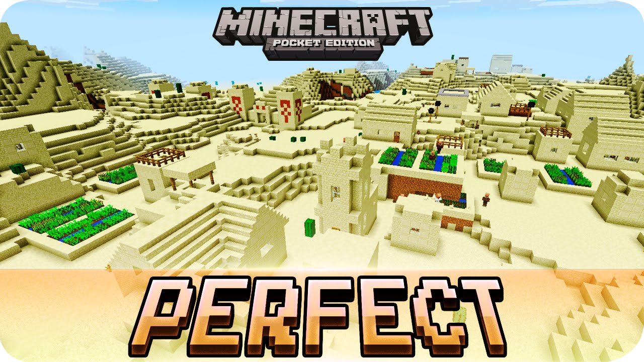 Minecraft PE Seeds - Perfect Desert Seed with 3 Villages and 2 Temples