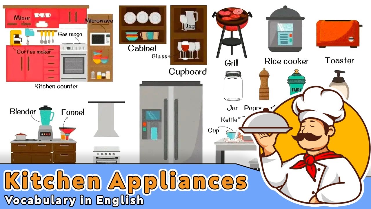 Kitchen Appliances Vocabulary in English Common Things You Might Find in the Kitchen YouTube